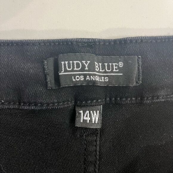 Judy Blue Jeans Womens 14W Black High Rise Denim Jogger *Missing Drawstring - Picture 2 of 11